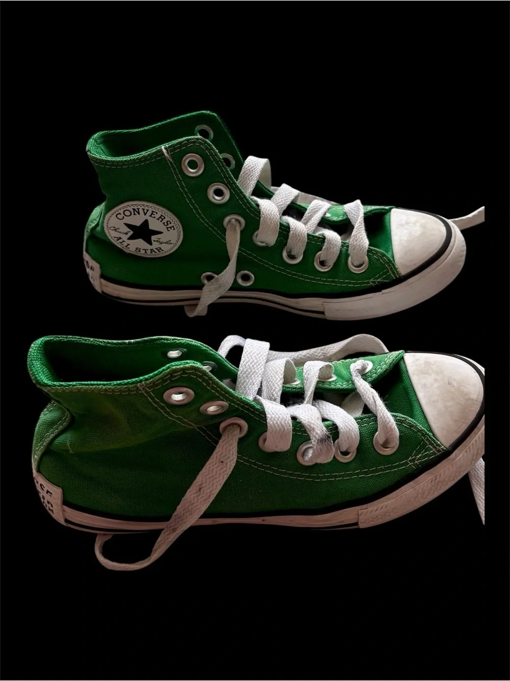 Converse Kids Green High Top Sneakers with White Laces